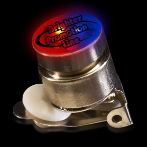 Red & Blue Stock Flashing Led Button With Easy To Use Tie-tac Butterfly Backing
