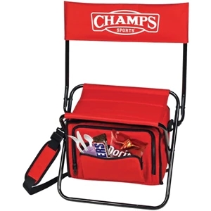Outdoor Cooler Chair. Folding Chair With Heavy Insulated Cooler Under Seat
