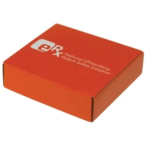 Addition Of Spot Mount Label - B-flute Corrugated Tuck Box, 7" X 7" X 2"