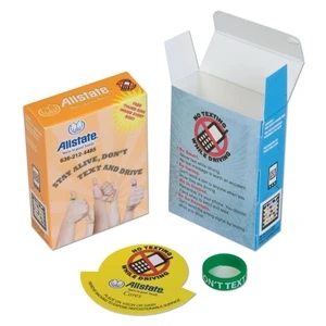 Chipboard Package With Thumb Ring And Vinyl Circle With Don't Text & Drive Message