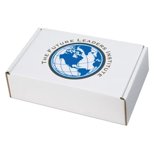 Addition Of Spot Mount Label - B-flute Corrugated Box With Handle, 9 3/4" X 6 3/4" X 2 3/4"