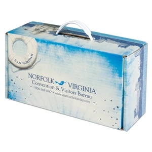 Addition Of Spot Mount Label - B-flute Corrugated Box With Handle, 12 1/4" X 6 1/2" X 4 1/2"