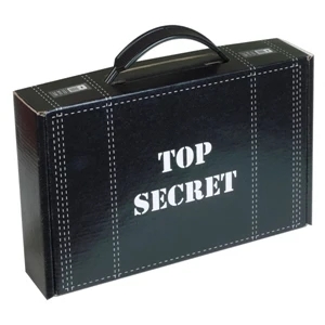1 Color Copy On Lid Only - B-flute Corrugated Brief Case Box With Handle, White Outside And Brown Kraft Inside