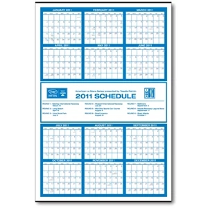 Style 3 - Stock Year On-a-page Commercial Wall Calendar With Red And Black Ink