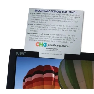 Information Card With An Adhesive Strip To Put On The Top Of Your Monitor