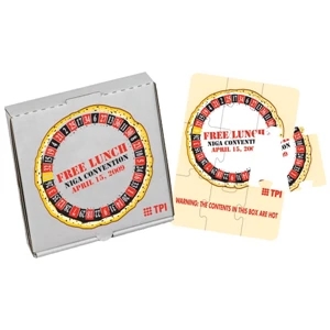 9 Piece Puzzle With Round Corners - Unassembled 5" X 7" Puzzle In A Pizza Style Box