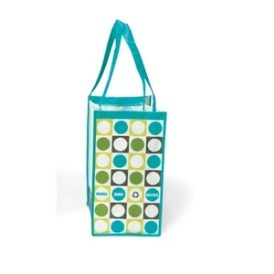 Turquoise - Laminated 100% Recycled Pet Fabric Shopper Bag With Pattern