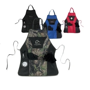 Grill Master - Red - Apron Kit With Detachable Bottle Opener, Padded Oven Mitt And Towel