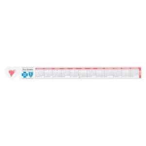 1-color - Heart - Stock Shaped Calendar Made Of Durable 23 Gauge White Poly