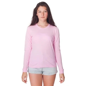 S- X L-white - Ladies' Fine Jersey Long Sleeve T-shirt With Ribbed Cuffs. Blank