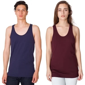 X X S- X L Colors - Fine Jersey Tank Top With Double Stitched Hem, 100% Combed Cotton. Blank