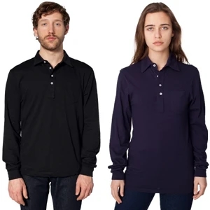 X S- X L-white - Unisex Fine Jersey Long Sleeve Leisure Shirt With Single Front Pocket. Blank