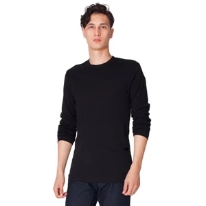 X S- X L-white - Baby Rib Fitted Long Sleeve T-shirt With Hemmed Arm Sleeve Openings. Blank