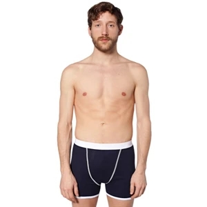 Baby Rib Boxer Brief With White Elastic Waistband And White Contrast Binding. Blank