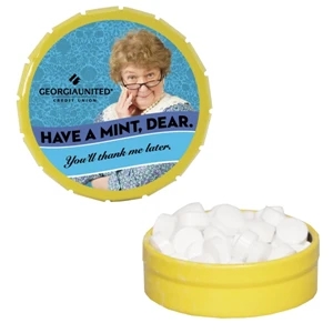 Mint Tin Maniacs - Small Yellow Snap-top Mint Tin With Sugar-free Mints. Sugar Free Breath Fresheners