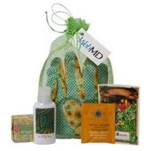 Gardener's Relaxation Set - Tote Holds Gardener's Gloves, Hand Care Cream, Soap, Tea & Wildflower Seed Pack