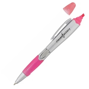 The Stark - Dual Function Plastic Retractable Ballpoint Pen With Highlighter