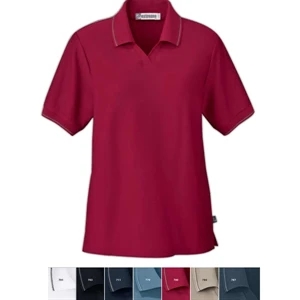 Extreme Edry (r) - X S- X L - Ladies' Cotton Blend Mini Ottoman Polo With Jacquard Flat Knit Collar And Cuffs