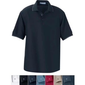 Extreme Edry (r) - S- X L - Men's Cotton Blend Mini Ottoman Polo With Jacquard Flat Knit Collar And Cuffs