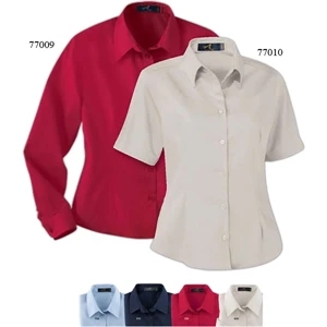 3 X L - Ladies' Easy Care Long Sleeve Twill Shirt With Front And Back Waist Darts