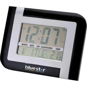 Matter Silver And Black Wall Or Desktop Clock With Temperature Display
