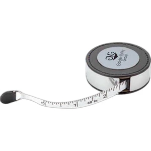 Black Retractable Measuring Tape With Steel Sides And A Metal Engraving Plate