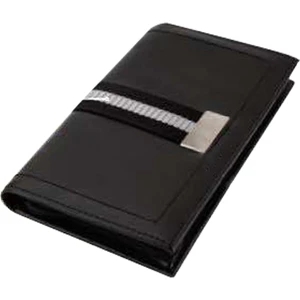 Travel Wallet With Striped Webbing Accent And Soft Padded Leatherette Cover