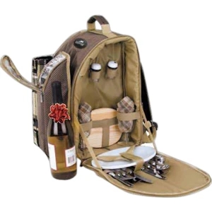 Eco-lifestyle (tm) - Two Person Picnic Set With Padded Adjustable Backpack Straps