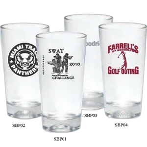 Sportswear - Baseball - Cooler Glass With Sports Ball In Base Of Glass, 16 Oz