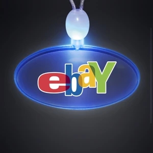 Crystal Clear Oval Acrylic Necklace With Imprint And 3 Light Up Functions, 60 Day