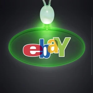 Crystal Clear Oval Acrylic Necklace With Imprint And 3 Light Up Functions, 60 Day