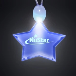 Crystal Clear Star Acrylic Necklace With Imprint And 3 Light Up Functions, 5 Day