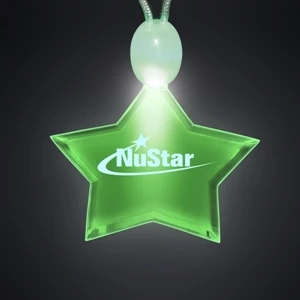 Crystal Clear Star Acrylic Necklace With Imprint And 3 Light Up Functions, 5 Day