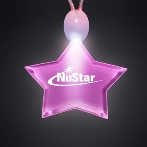 Crystal Clear Star Acrylic Necklace With Imprint And 3 Light Up Functions, 5 Day