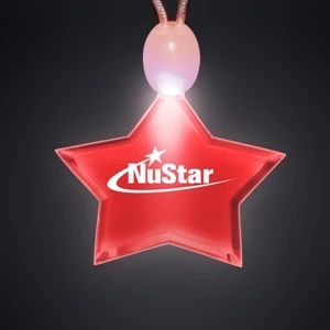 Crystal Clear Star Acrylic Necklace With Imprint And 3 Light Up Functions, 5 Day