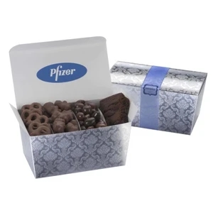Sweetz - Chocolate Lover's Gift Set In Silver Ballotin Box With Organza Ribbon