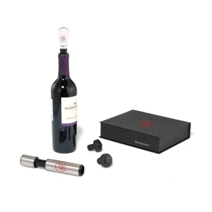 Brookstone (r) - Wine Enthusiast Kit With Aerator/pourer, Wine Preserver And Vacuum Stoppers