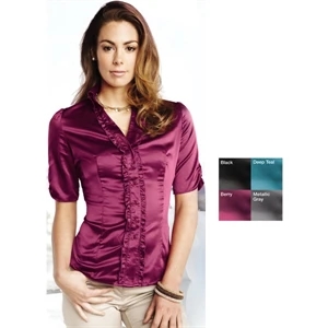 Juliet Lilac Bloom (r) - 2 X L - Women's 3.7 Oz Short Sleeve Woven Shirt