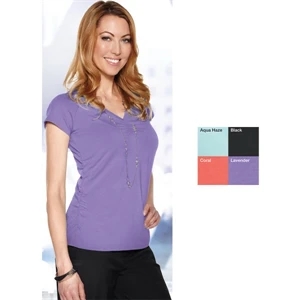 Marisol Lilac Bloom (tm) - X S- X L - Women's V-neck Knit Shirt Featuring Ultracool (r) Moisture Wicking Technology