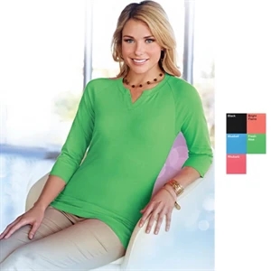 Sofia Lilac Bloom (r) - X S- X L - Women's 6.7 Oz Split Neck Knit Shirt