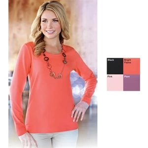 Lauren Lilac Bloom (r) - 3 X L - Women's 6.7 Oz Scoop Neck Long Sleeve Knit Shirt