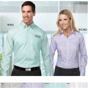 Lilac Bloom (r) Roseville - 4 X L - Women's Non-ironed Mini Striped Dobby Dress Shirt