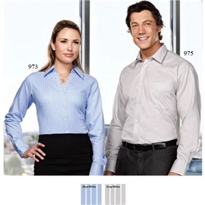 Gables Gold (tm) - 3 X L - Women's 4.8 Oz, 100% Cotton Non-iron Striped Dress Shirt
