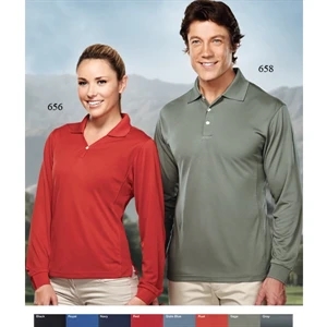Eclipse (tm) Performance (tm) - 4 X L - Women's 5.5 Oz 100% Polyester Pique Long Sleeve Golf Shirt
