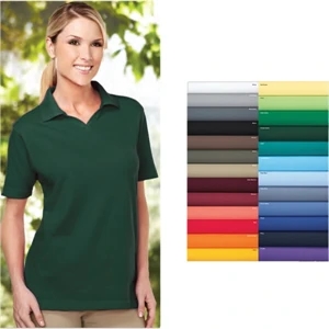 Newport - 3 X L - Women's Short Sleeve Easy Care Pique Golf Shirt With Johnny Collar