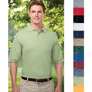 Caliber - X Lt - Men's Golf Shirt With Three Pearl Buttons And Extended Tail