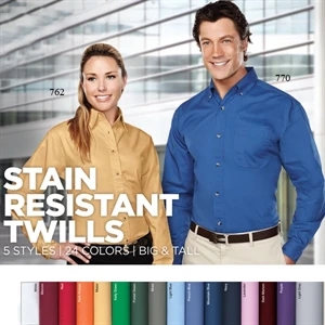Specialist - X S - X L - Women's Long Sleeve Twill Shirt With Two-button Cuff And Yoke Back