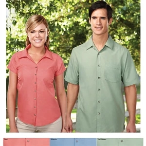 Cadence - X S- X L - Women's Tonal Checkered Patterned Microfiber Shirt