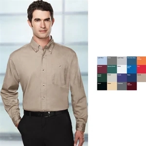 Executive - X S - X L - Men's 6 Oz Cotton Twill Shirt With Button Down Collar