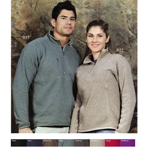 Ramsay - X S- X L - Women's Stylish Heathered 1/4-zip Fleece Sweater Pullover